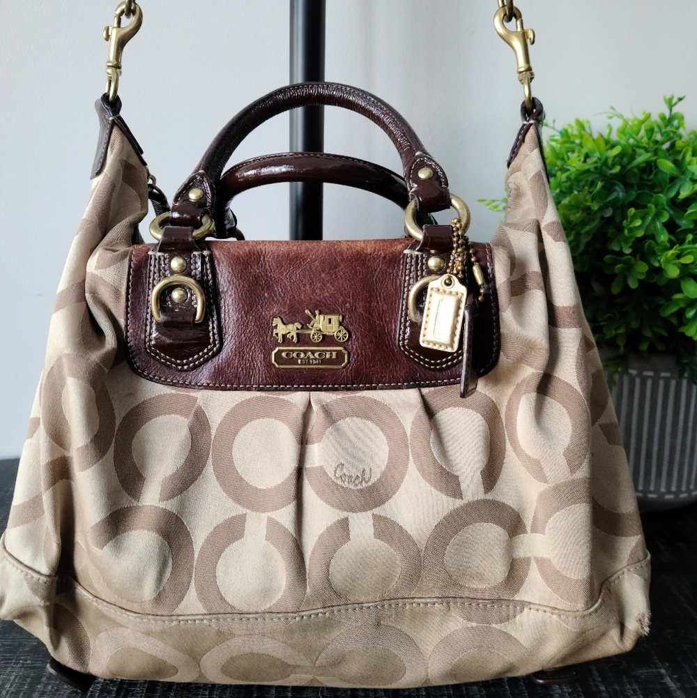Coach Vintage Madison Sabrina Op Art Satchel Shoulder Bag #12943